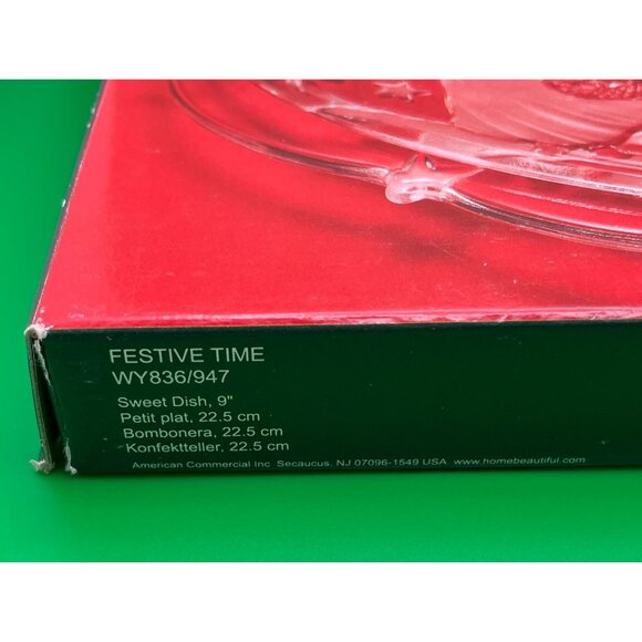 Vintage Christmas Angels Festive Time Sweet Dish Home Beautiful Glass Decor - Picture 6 of 8